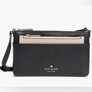kate spade Black and Cream Crossbody Wristlet